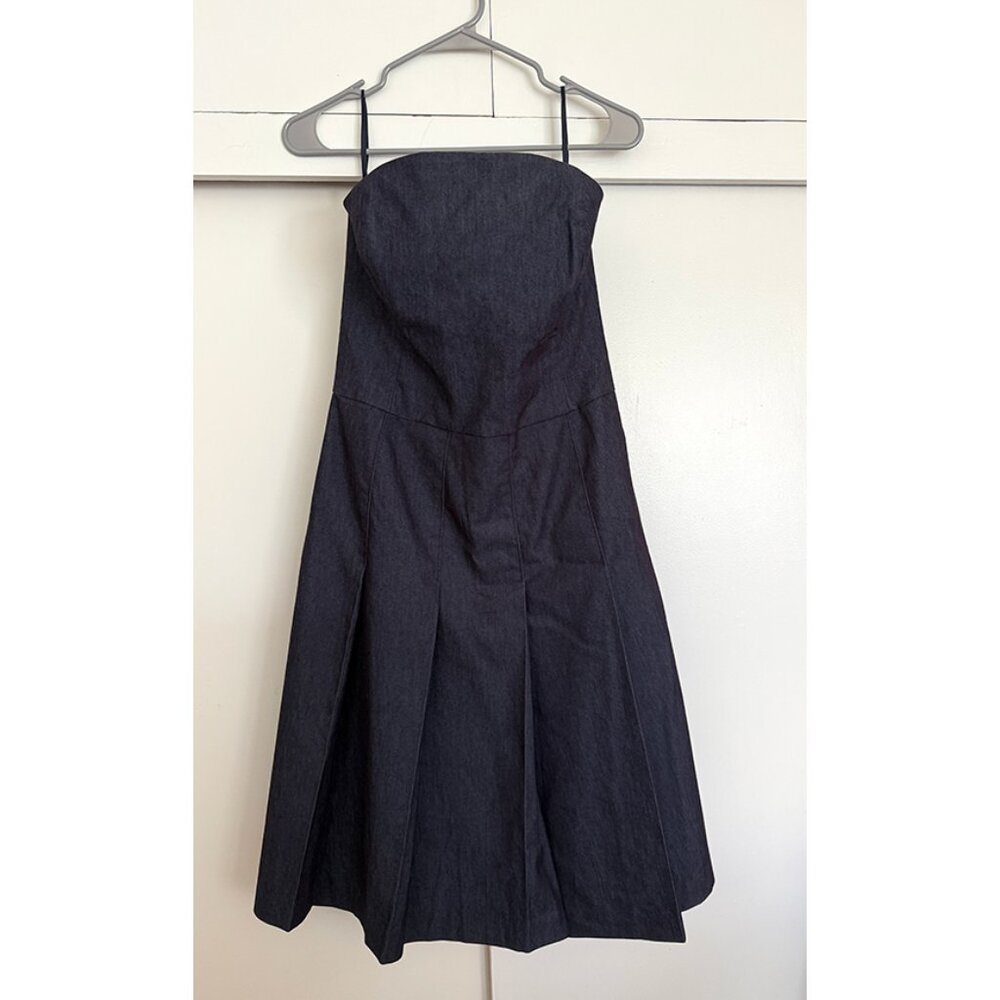 Isaac Mizrahi for Target Strapless Pleated Denim Dress size 8 NWOT